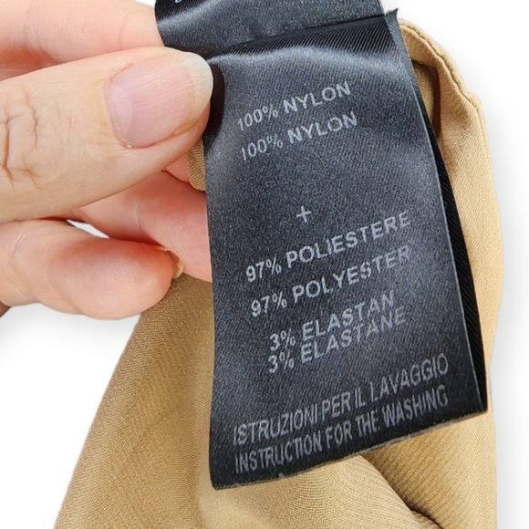 Hanita short dress Italian made bronze colour with black trims size 12 - Picture 10 of 11